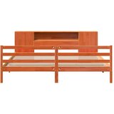 Krevet s regalom za knjige bez madraca 200x200 cm od borovine | shoptok.hr