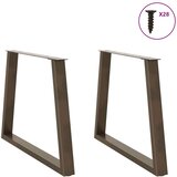  Noge za jedilno mizo v obliki črke V, 2 kosa, naravno jeklo, 90 x (72-73,3) cm, jeklo, (22123725) | Shoptok.si