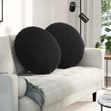 Jastučići za sjedenje 2 pcs Crna Ø60 x 21 cm Baršun | shoptok.hr