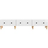 TV ormar s ladicama Bijela visokog sjaja 147 x 34,5 x 30 cm | Eponuda.com