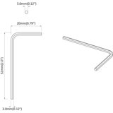 Hex ključ 2 pcs Srebrno 20 x 52 mm Čelik | shoptok.hr