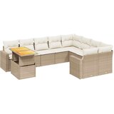  10-dijelni set vrtnih sofa s jastucima bež od poliratana | shoptok.hr