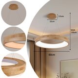  Brilagi - LED luster na sajli FALCON WOOD, LED/40W/230V, 3000/4000/6000K, 60 cm, drvo | Eponuda.com