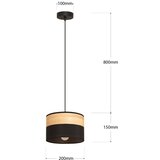  Visilica na sajli ALBA 1xE27/15W/230V prečnik 20 cm crna/smeđa | Eponuda.com