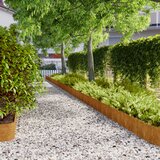 vidaXL Robniki za trato 10 kosov 20x103 cm prilagodljivi corten jeklo u