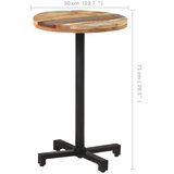 Bistro stol okrugli Ø 50 x 75 cm od masivnog obnovljenog drva | shoptok.hr