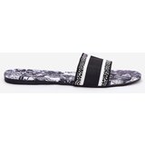 Boto Patterned Flat Women's Slippers Black Leysi | Shoptok.si