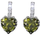  Naušnice Silver Heart - Svijetlo Zelena KP25920 | shoptok.hr