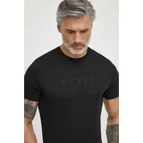 Guess Bombažna kratka majica moški, črna barva
