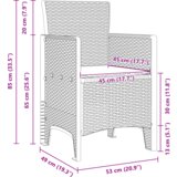 vidaXL 3-delni vrtnarinski jedilni set s blazinami antracitno sive barve iz poly rattana | Shoptok.si