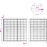 Gabion s žicom debljine 5 mm i mrežom 5x10 cm 700x30x150 cm | shoptok.hr