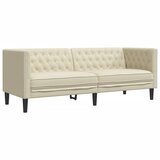 Maison Chic kavč - Sofa - Kanape trosed Chesterfield krem umetno usnje, (21726579) | Shoptok.si