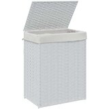 vidaXL Košara za rublje s poklopcem bijela 46x33x60 cm od poliratana | shoptok.hr