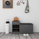 vidaXL Klop za čevlje siva 94,5x31x57 cm iverna plošča Cene