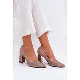 VINCEZA Embellished Mesh Heels On Heel Beige 62211 | Shoptok.si