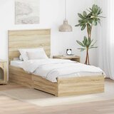  Okvir za krevet s uzglavljem Sonoma hrast 100 x 200 cm | shoptok.hr