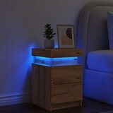 vidaXL Nočna omarica z LED artisan hrast 35x39x55 cm inženirski les Cene