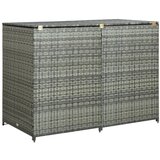 vidaXL Dvojna lopa za smetnjake poli ratan antracitna 148x77x111 cm Cene