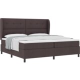  Box Spring postelja z vzmetnico v temno rjavi barvi, 200x200 cm tkanina, (22051756) | Shoptok.si