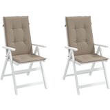  Jastuci za vrtne stolice 2 kom smeđesivi 120x50x3 cm od tkanine | shoptok.hr