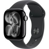 Apple watch series 11 [gps 42mm] smartwatch with jet black aluminum case with black sport band - s/m. sleep score, fitness tracker, health monitoring, always-on display, water resistant | Eponuda.com