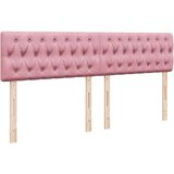  Krevet s oprugama i madracem ružičasti 200x200 cm baršunasti | shoptok.hr