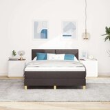 Box postelja s škatlastim vzmetenjem z matracem temno rjava 140x190 cm tkanina, (22082887) | Shoptok.si