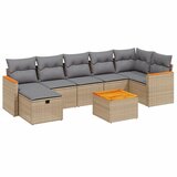  8-dijelni set vrtnih sofa s jastucima bež od poliratana | shoptok.hr