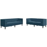  Chesterfield garnitura s jastucima, 2 dijela, plavi baršun | shoptok.hr