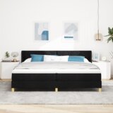  Postelja z vzmetnico z vzmetnico Črna 200 x 200 cm Poliester, (5000127787) | Shoptok.si