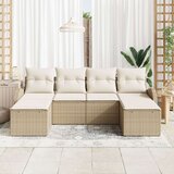 vidaXL Set od 6 vrtnih kauča s jastučićima Bež Poli Ratan | shoptok.hr
