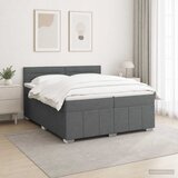  LED okvir za krevet s madracem Tamnosiva 200 x 200 cm Tkanina | shoptok.hr