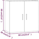  Zidni ormarić bijeli 60 x 30 x 60 cm od konstruiranog drva | shoptok.hr