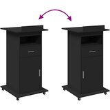  Govornica s kotačima i ladicom crna 55 x 55 x 107 cm drvena | shoptok.hr