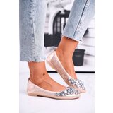 Boto Leather Ballerinas With Decorative Stones Gold Crystal | Shoptok.si