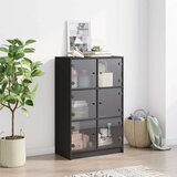  Visoka komoda s vratima crna 68x37x109 cm konstruirano drvo | shoptok.hr