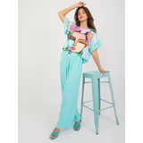 Fashion Hunters Mint summer set with printed blouse