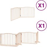  Vrata za pse s vratašcima 6 panela sklopiva 480 cm drvo topole Smeđa 80 x 60 x 2 cm | Shoptok.si