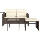  3-dijelni set vrtnih sofa s jastucima smeđi od poliratana | shoptok.hr