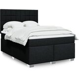 vidaXL Box spring posteljni z vzmetnico črn 140x190 cm blago | Shoptok.si