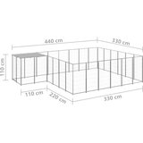  Pasji boks srebrn 12,1 m² jeklo, (20798957) | Shoptok.si