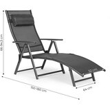  Sklopiva vrtna ležaljka za plažu, podesivi naslon, čelični okvir, siva, MultiGarden | shoptok.hr