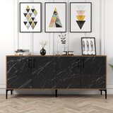 Woody Fashion Konzola, Kiev - Walnut, Black Marble Cijene