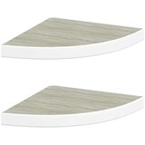  Kutne zidne police 2 kom boja hrasta i bijele 35x35x3,8 cm MDF | Eponuda.com