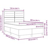  Kraljevska postelja z vzmetnico Bež 140x200 cm Tkanina, (22083586) | Shoptok.si