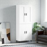 vidaXL Visoka omara bela 69,5x34x180 cm inženirski les | Shoptok.si