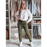 DStreet Spodnie damskie chinosy z paskiem MODELA khaki | Shoptok.si