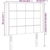  Uzglavlje s ušima svjetlosivo 103x16x118/128 cm od tkanine | shoptok.hr