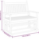  Klupa za ljuljanje bijela 118x70x104,5 cm masivno drvo topola | Eponuda.com