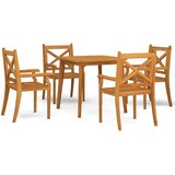  5-dijelni vrtni blagovaonski set od masivnog bagremovog drva Smeđa Dužina stola 85 cm | shoptok.hr